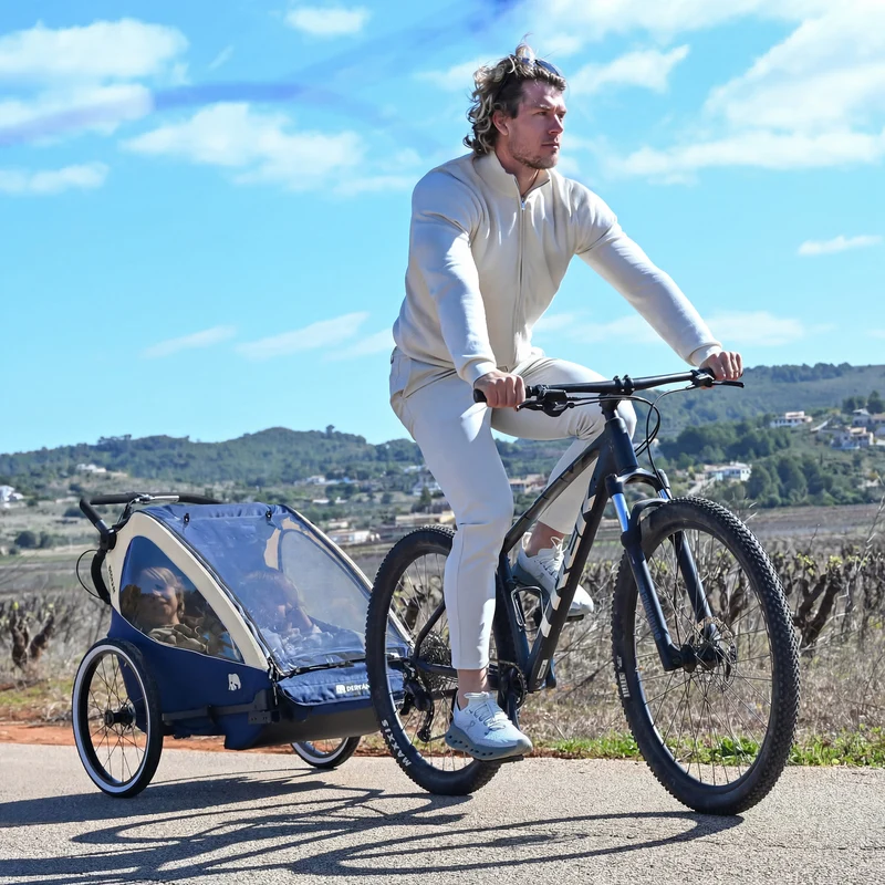 Luxus-Fahrradanhänger V2 – Wanderwagen – Laufkinderwagen Cream