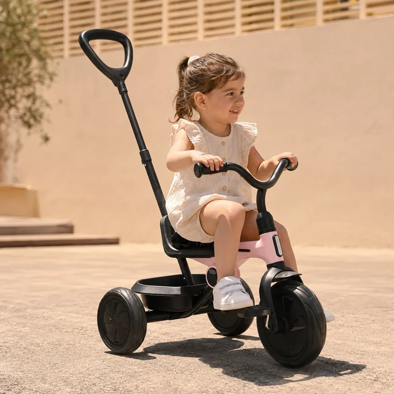 Drifter Driewieler met duwstang Roze