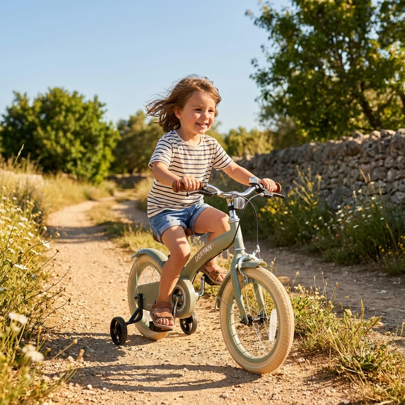 Luxus Kinderfahrrad 12 Zoll - 3 in 1 - Laufrad Grün