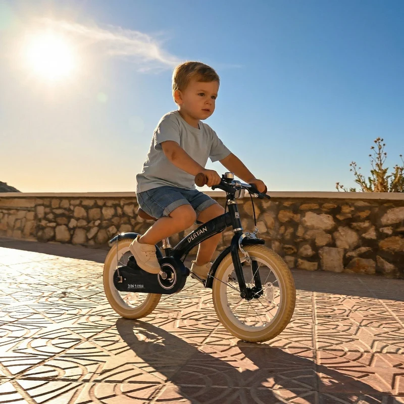 Luxus Kinderfahrrad 12 Zoll - 3 in 1 - Balance Fahrrad Blau