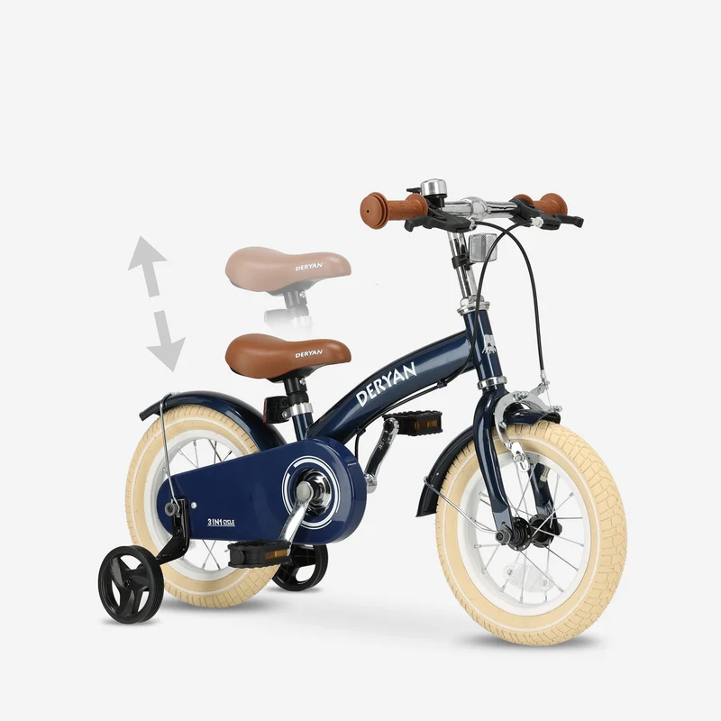 Luxus Kinderfahrrad 12 Zoll - 3 in 1 - Balance Fahrrad Blau