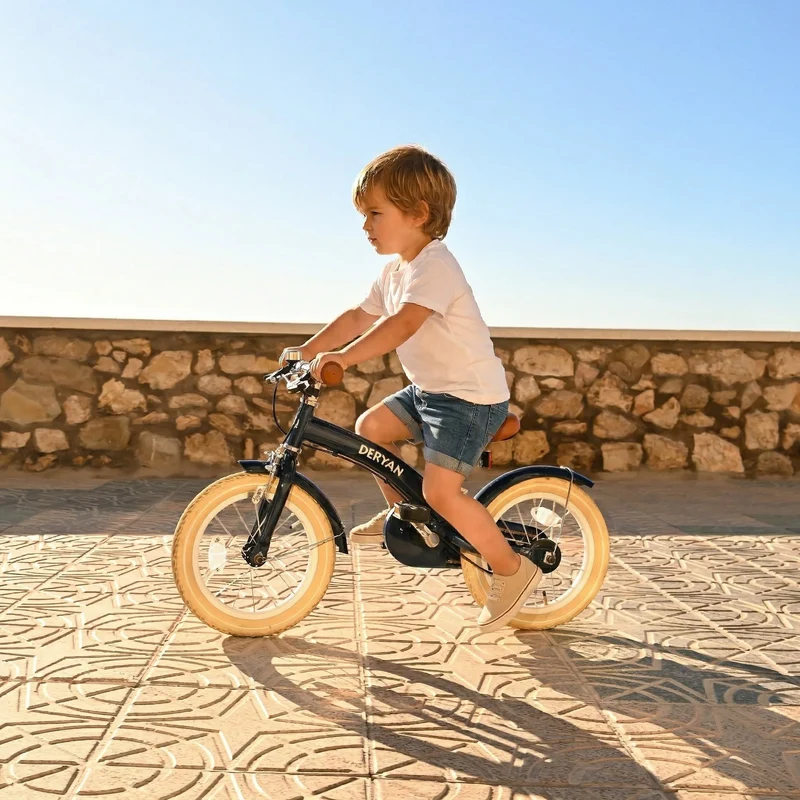 Luxus Kinderfahrrad 14 Zoll - 3 in 1 - Balance Fahrrad Blau