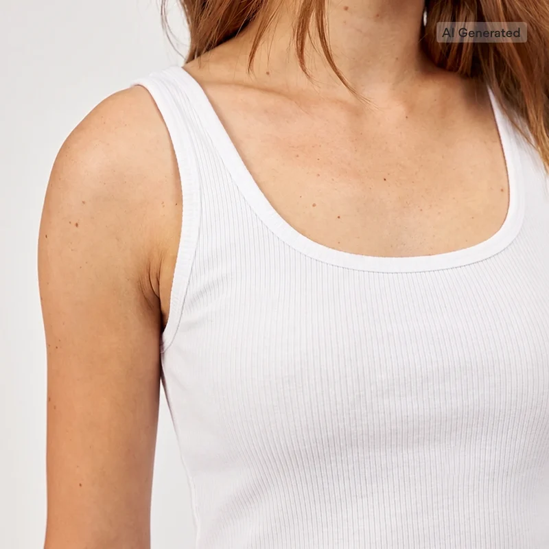 Ripp Tank Top Damen | Weiß