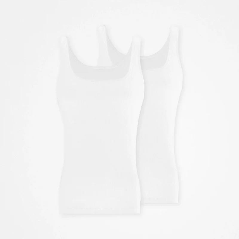 Ripp Tank Top Damen | Weiß