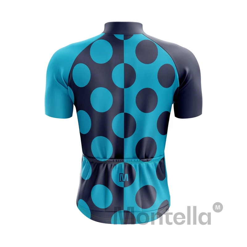 Men's Blue Dots Cycling Jersey or Bib Shorts