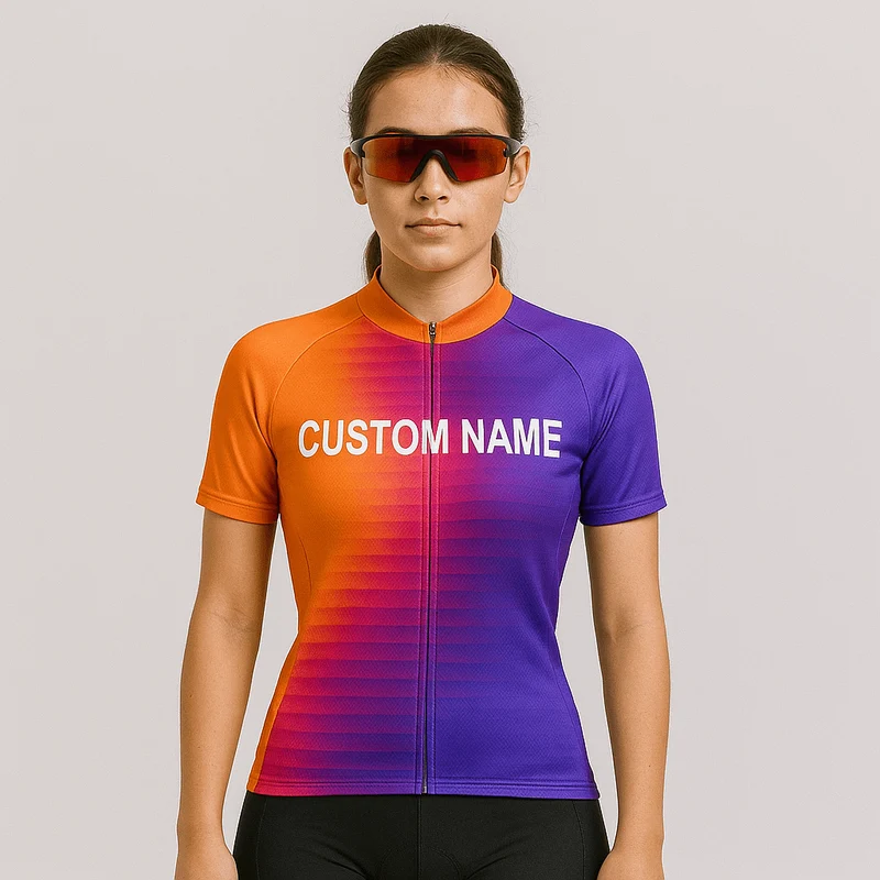 Custom Women Cycling Jersey - Orange