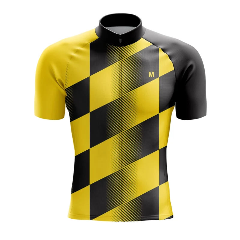 Men's Yellow Black Cycling Jersey