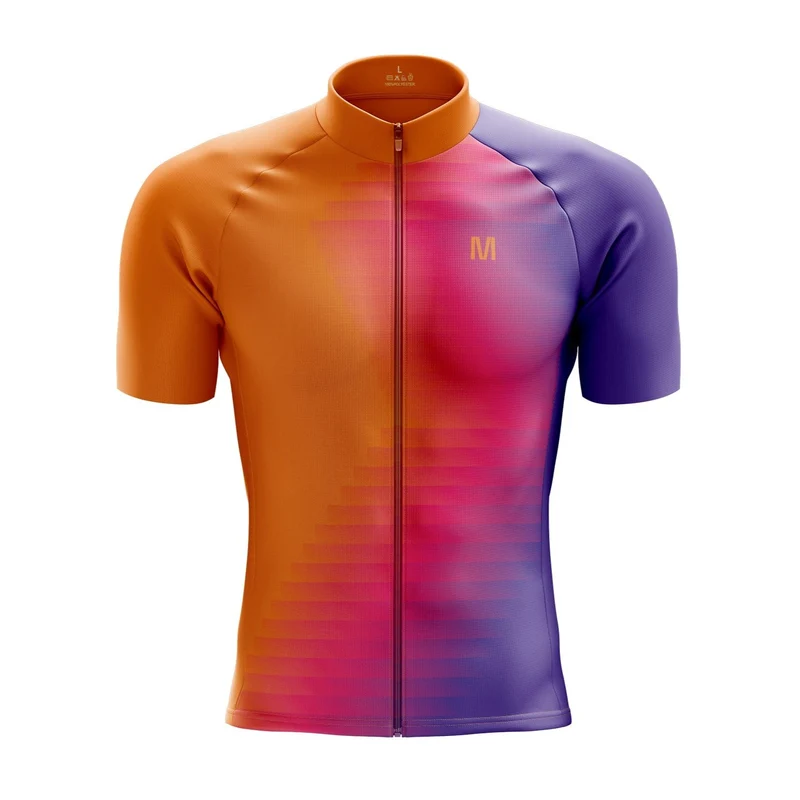 Men's Orange Purple Cycling Jersey