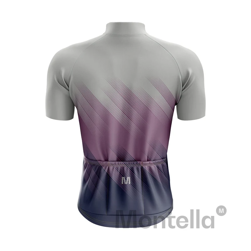 Men's Grey Purple Cycling Jersey