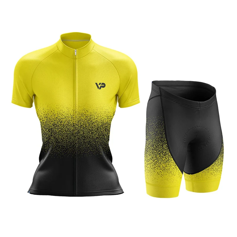 Women's Yellow Gradient Cycling Kit