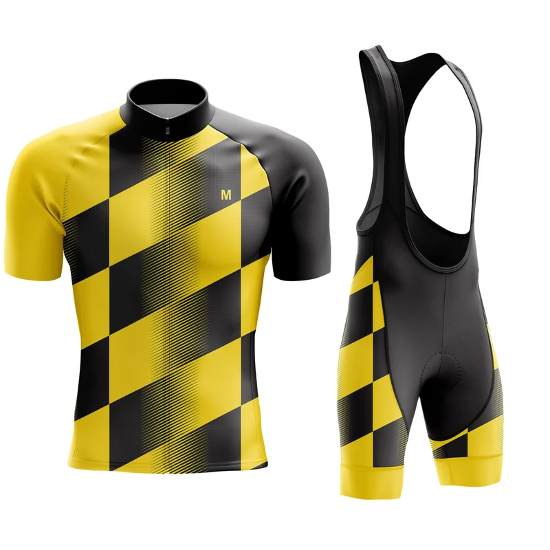 Men's Yellow Black Cycling Jersey or Bib Shorts