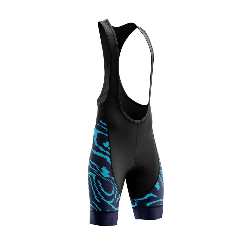 Men Blue Wave Cycling Bib Shorts