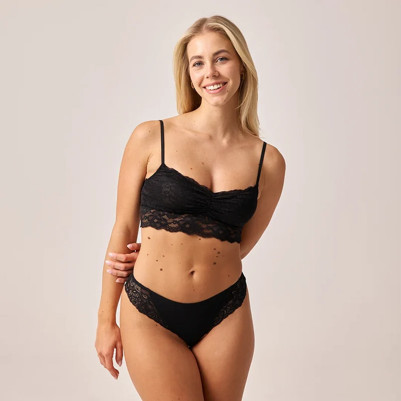Brazilian Slips mit Spitze lace romance | Schwarz