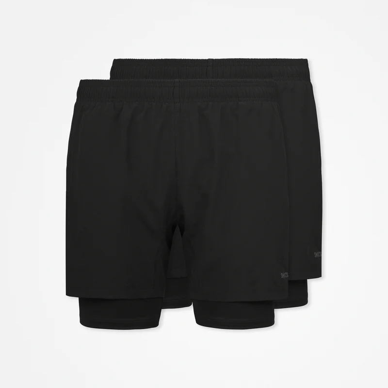 2 in 1 Shorts Herren | Schwarz