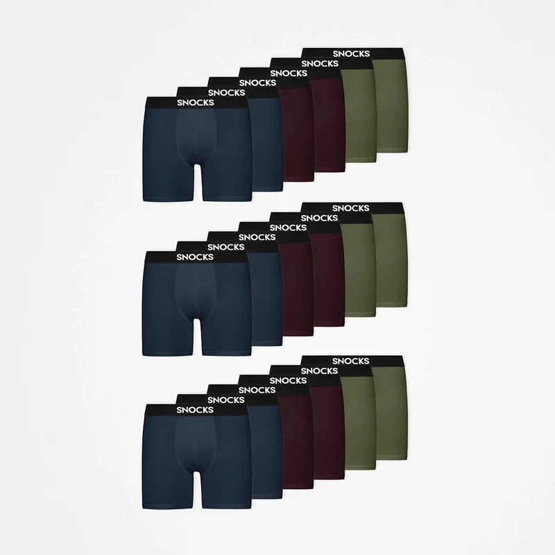 Lange Boxershorts | Mix (Rot/Olive/Blau)