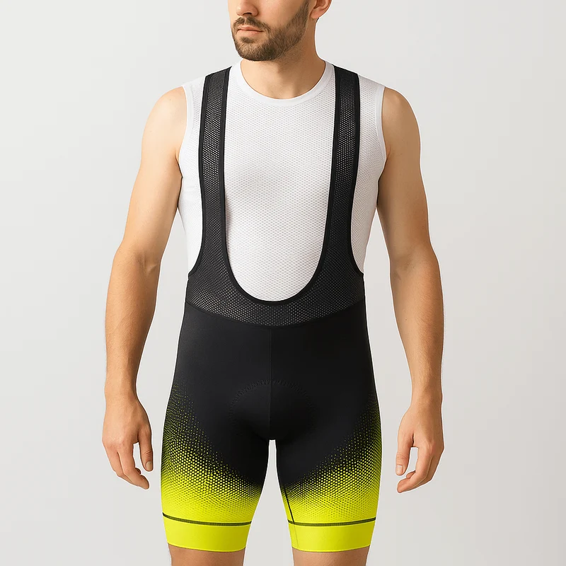 Men's Yellow Gradient Cycling Bib Shorts