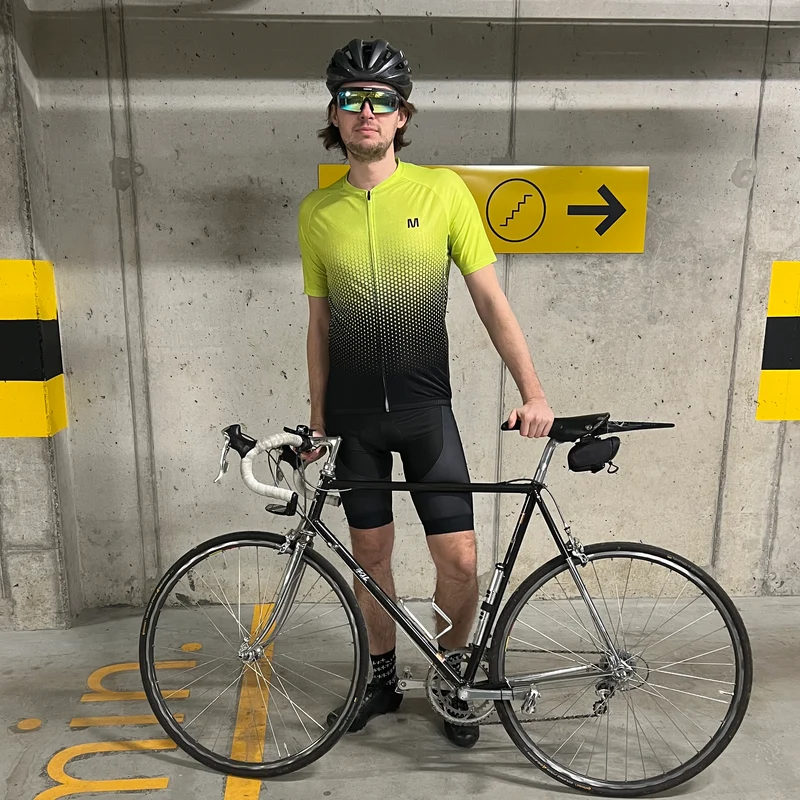 Men's Yellow Gradient Cycling Jersey