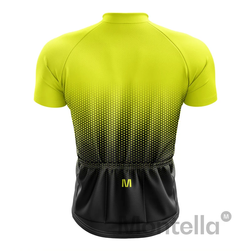 Men's Yellow Gradient Cycling Jersey