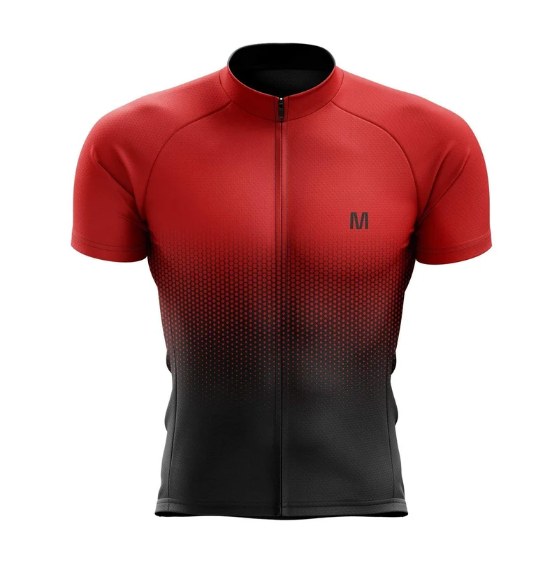 Men's Red Gradient Cycling Jersey
