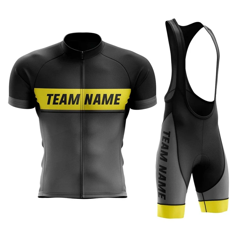Custom Grey Cycling Team Jersey and Bibs