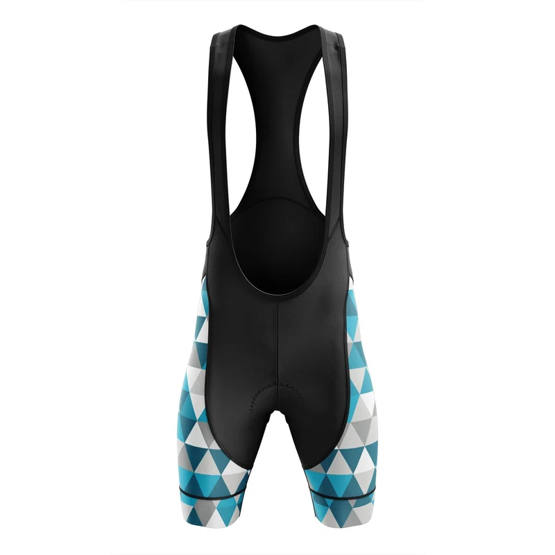 Men's Blue Triangles Cycling Bib Shorts