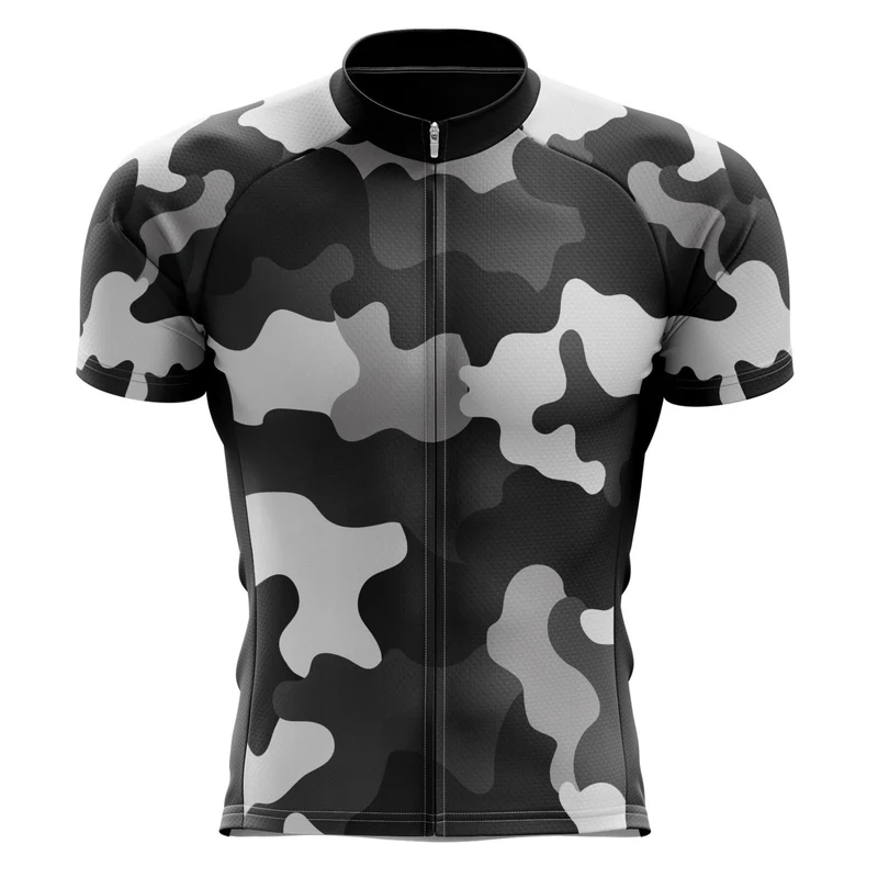 Men's Grey Camouflage Cycling Jersey