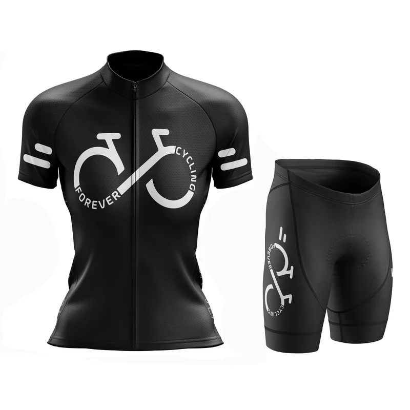 Women's Black Cycling Forever Jersey or Shorts