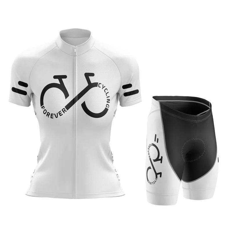 Women's White Cycling Forever Jersey or Shorts