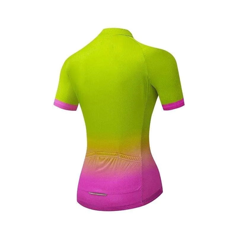 Women's Pink Gradient Cycling Jersey