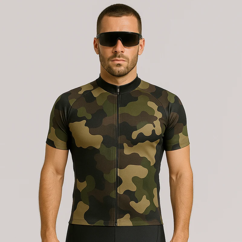 Men's Army Camouflage Cycling Jersey