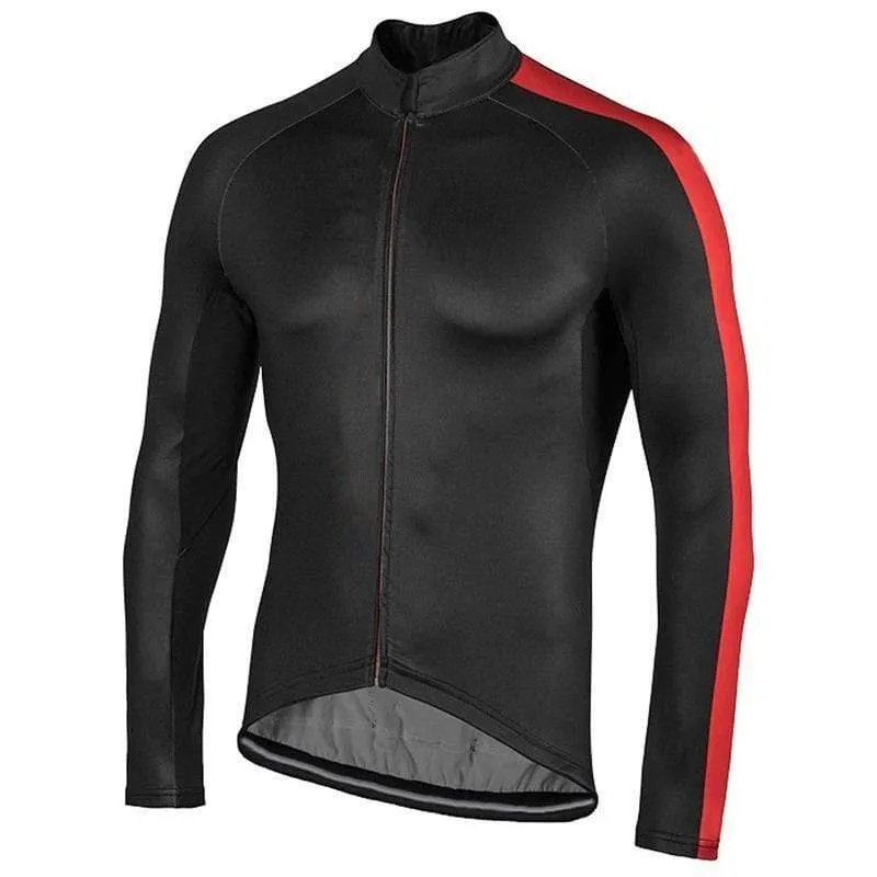 Men's Black Detail Long Sleeve Cycling Jersey