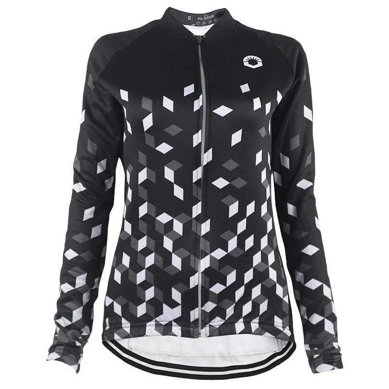 Women's Black Thermal Cycling Jersey