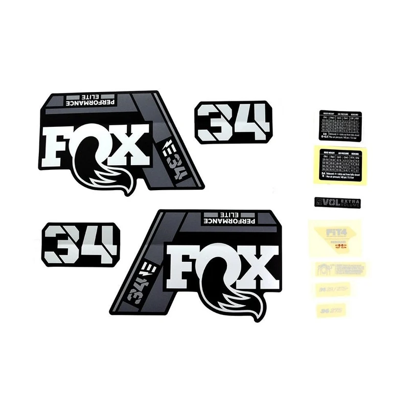 Decal Kit: 2021, 34 SC, P-SE, Gray Logo, Matte Black Fork