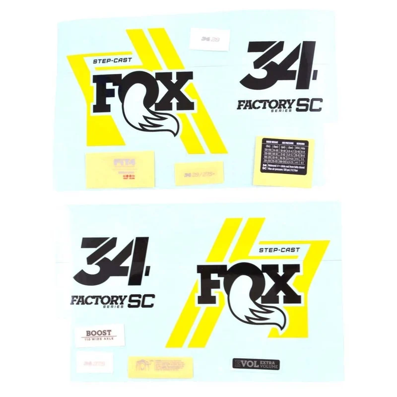 2019 FOX 34 SC Factory 29/27.5 Decal Kit | Black / Yellow