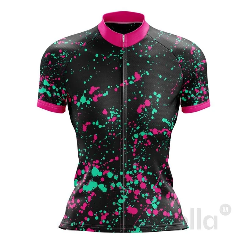 Women's Pink Splash Cute Cycling Jersey