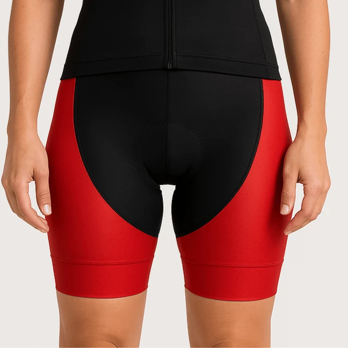 Women's Red Padded Cycling Shorts