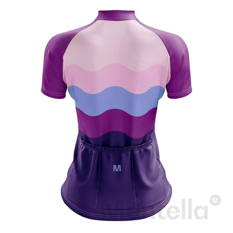 Women's Wavy Blue Cycling Jersey