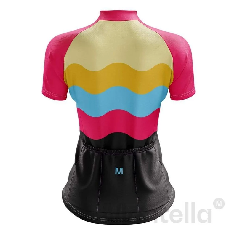 Women's Wavy Blue Cycling Jersey