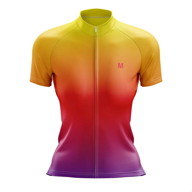 Women's Orange Gradient Cycling Jersey