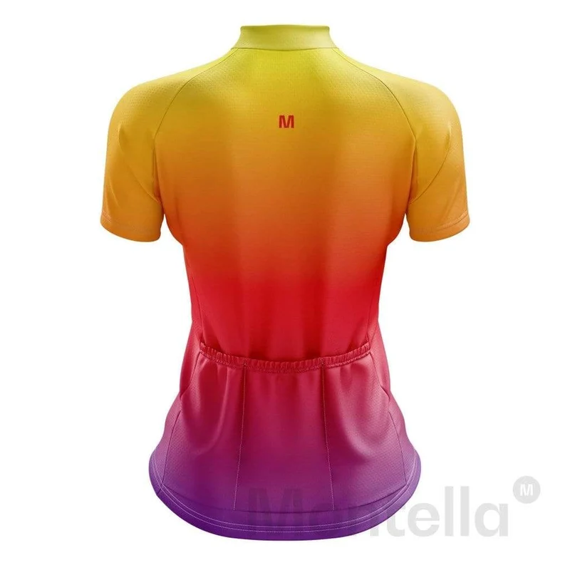 Women's Orange Gradient Cycling Jersey