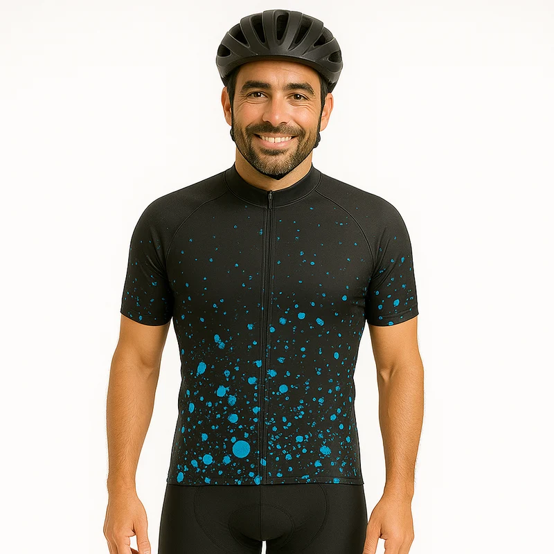 Men's Blue Splashes Cycling Jersey