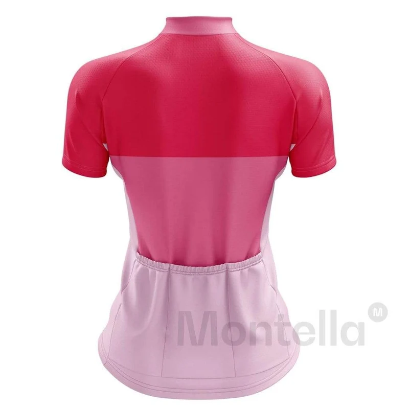 Women's Striped Pink Cycling Jersey