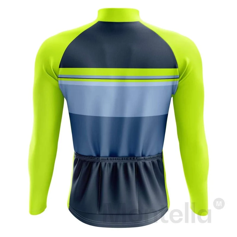 Striped Men's Long Sleeve Cycling Jersey
