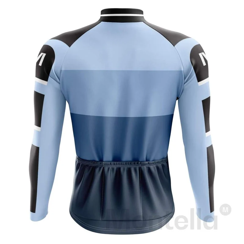 Blue Race Men's Long Sleeve Cycling Jersey