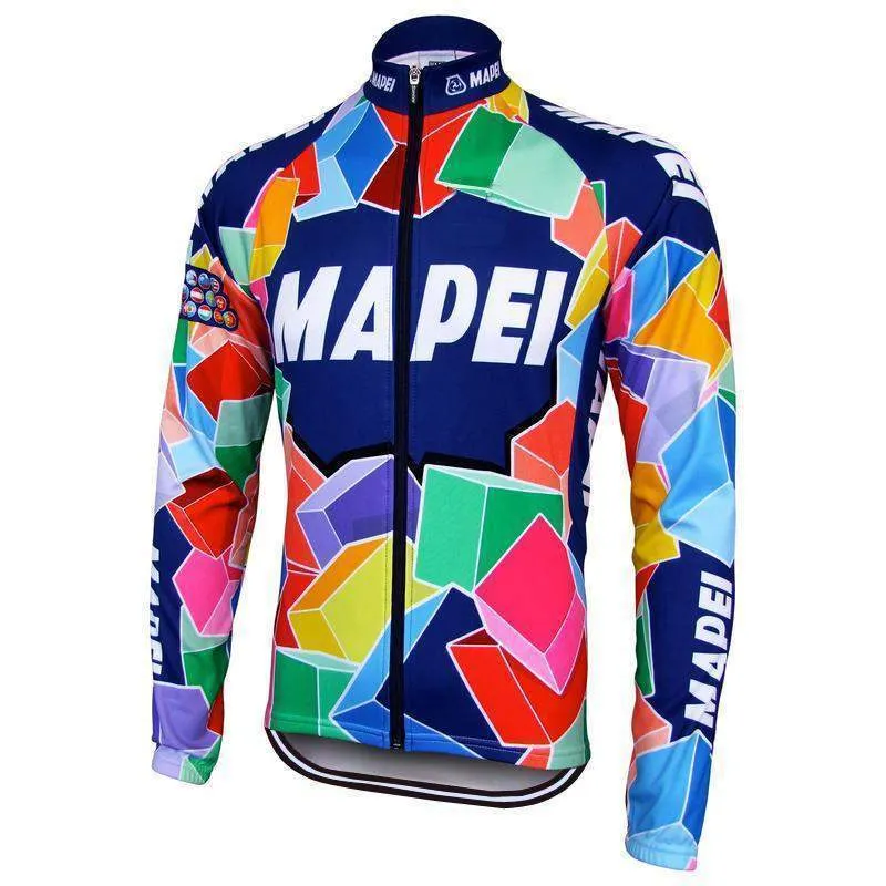 Men's Retro Mapei Long Sleeve Cycling Jersey