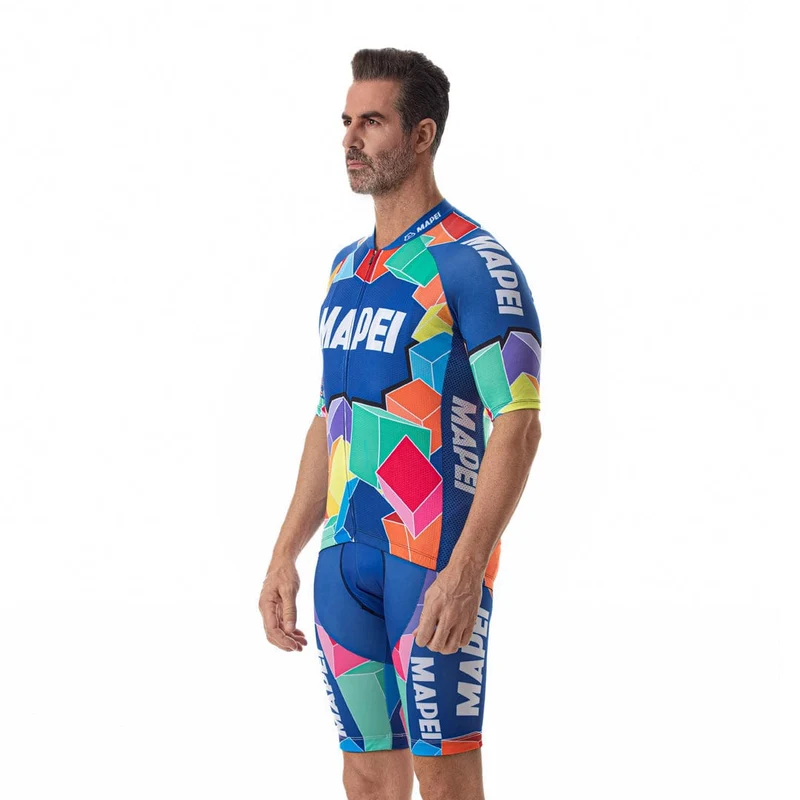 Men's Retro Team Mapei Cycling Jersey on Shorts