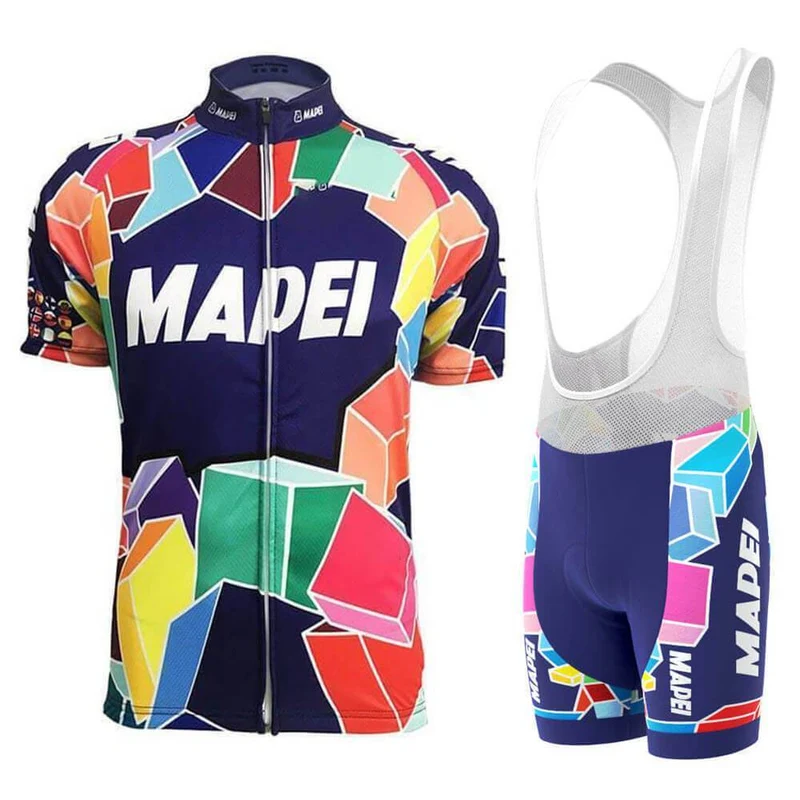 Men's Retro Team Mapei Cycling Jersey on Shorts
