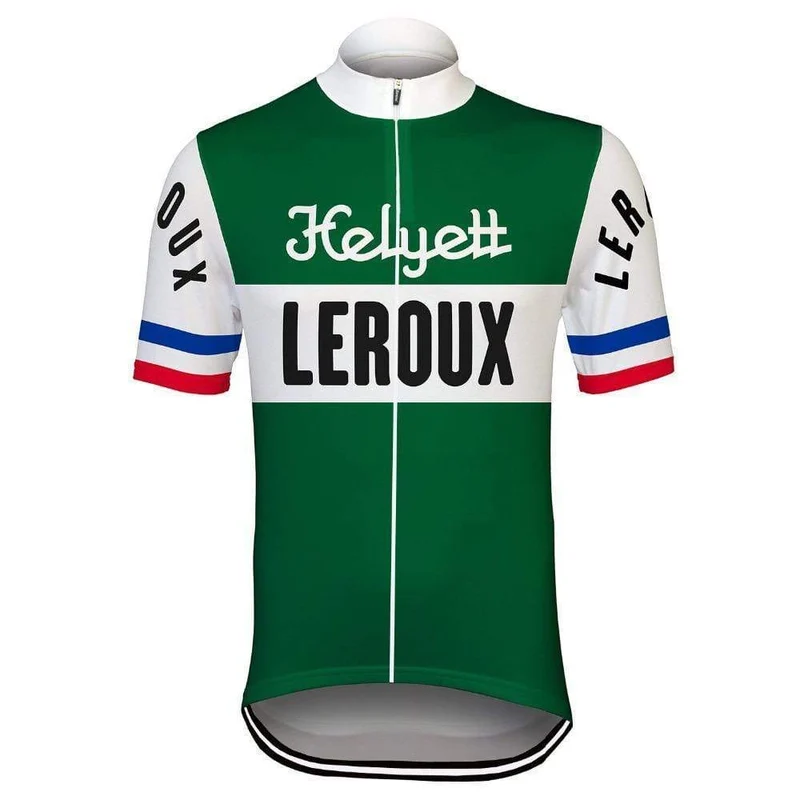 Men's Retro Helyett Leroux Retro Cycling Jersey
