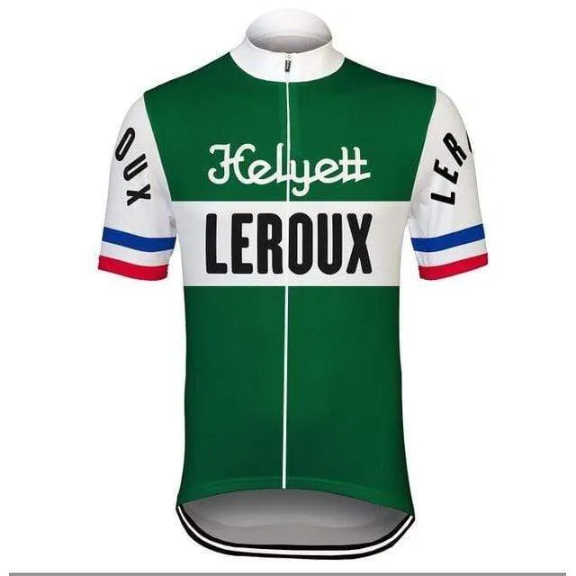 Men's Retro Helyett Leroux Retro Cycling Jersey