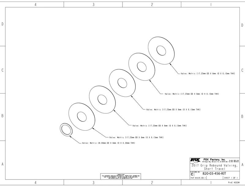 Shimstack Service Set 2017 Grip Rebound Valving Short Travel